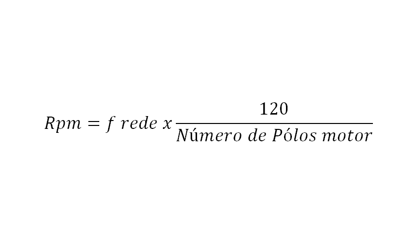 Fórmula para cálculo de velocidade síncrona Fórmula para realizar o cálculo da velocidade síncrona de um motor de indução trifásico