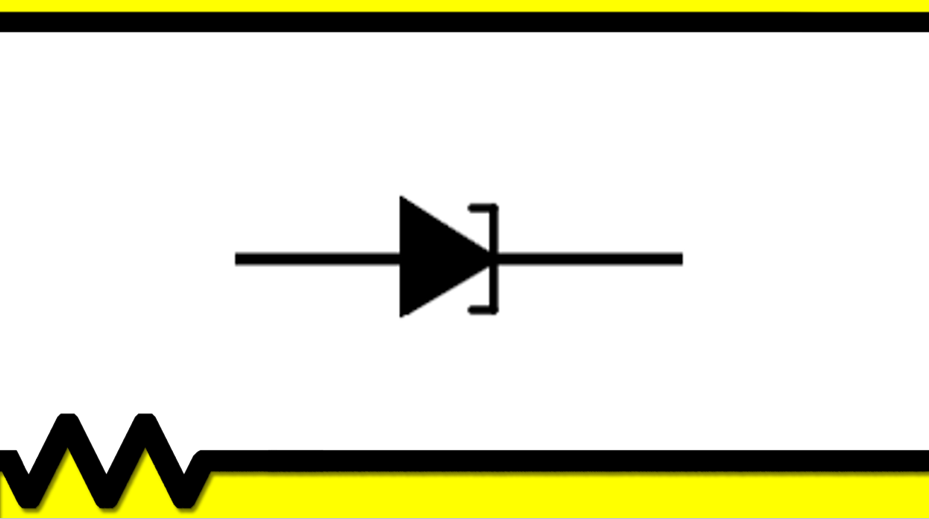 A simbologia do diodo tunnel! Bem similar as demais. Quase a mesma simbologia dos diodos convencionais, uma pequena diferença na parte onde fica o cátodo, pois o no diodo tunnel ele é representado de forma mais robusta, embora a sua camada de depelção seja bem menor que os convencionais.