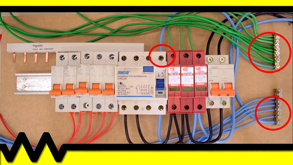 DR, IDR. DPS, trilho tipo din, barramento, barramento tipo pente, disjuntor, QDC, quadro de distribuição, montagem, condutor elétrico,aterramento Barramento tipo pente, disjuntor, QDC, quadro de distribuição, montagem, condutor elétrico,aterramento.