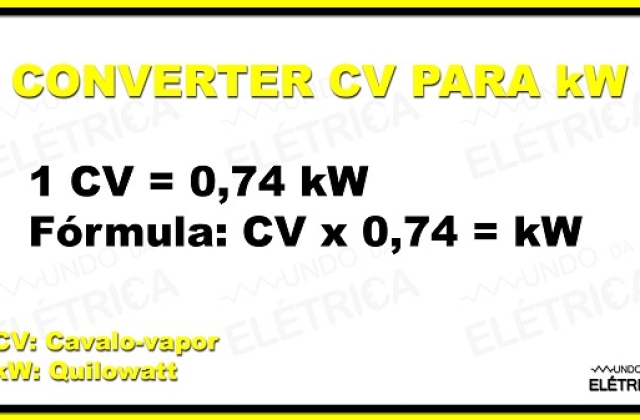 Aprenda como converter CV para KW!
