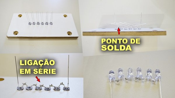 Ligação dos LED's.