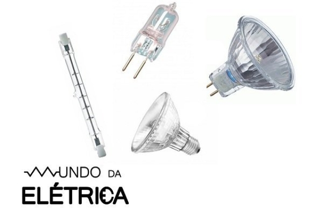 Lâmpadas halogêneas e dicroicas.