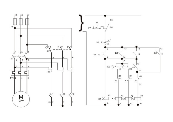 Diagrama trifilar partida compensada.