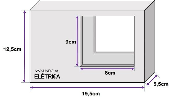 Dimensões da lanterna.