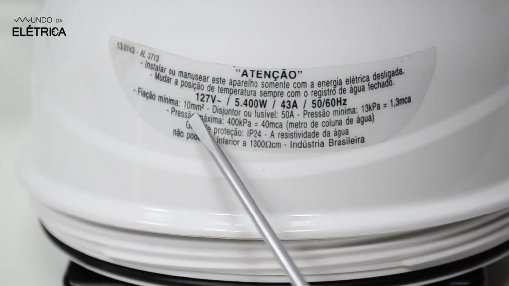 Método de instalação do chuveiro