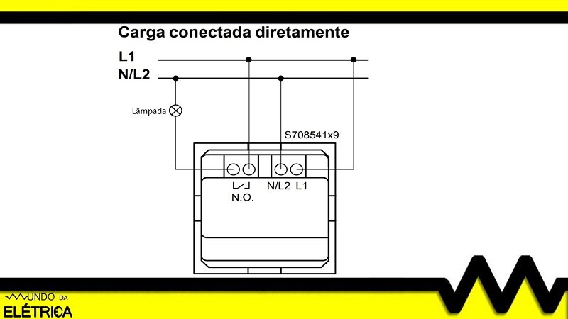 Esquema de ligação do interruptor por cartão.