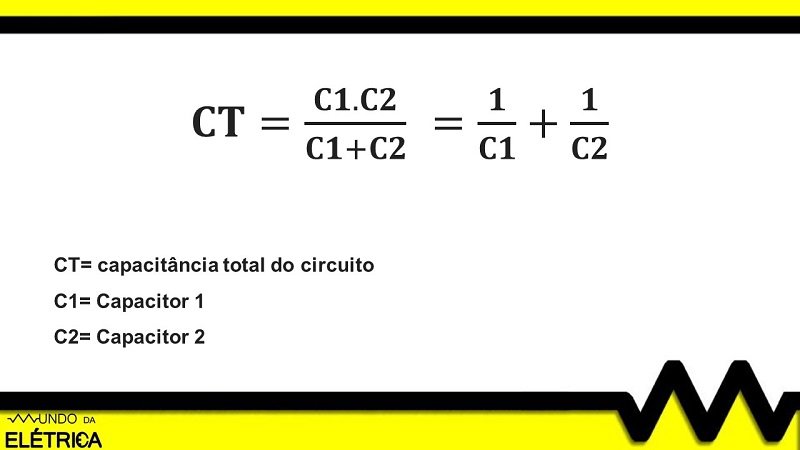 Encontrar a capacitância total em um circuito com a os capacitores em série.