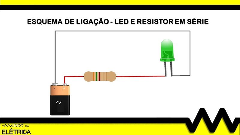 Como ligar um led na bateria de 9V?