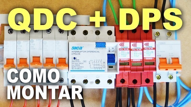 Instalação de uma caixa de distribuição de energia.