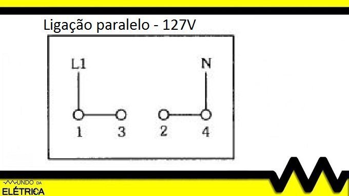 Exemplo de como realizar a ligação em paralelo de um motor monofásico