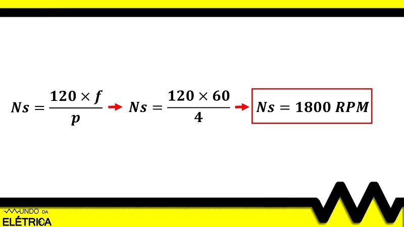 Como calcular a velocidade síncrona em um motor.