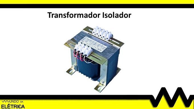Exemplo de um transformador abaixador de tipo isolador