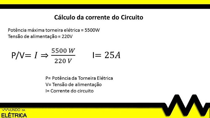 Exemplo de como calcular a corrente máxima do circuito