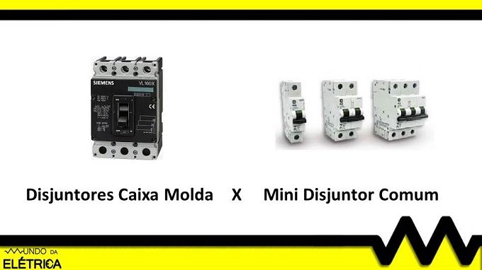 Exemplo de um disjuntor caixa moldada e um disjuntor dim