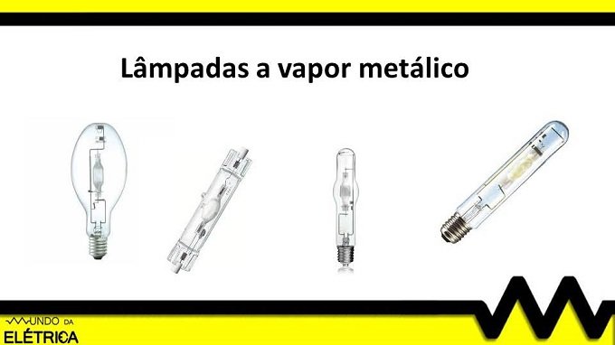 Exemplos de tipos de lâmpadas a vapor metálico disponibilizadas no mercado