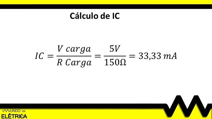Exemplo de como calcular a corrente IC em um transistor