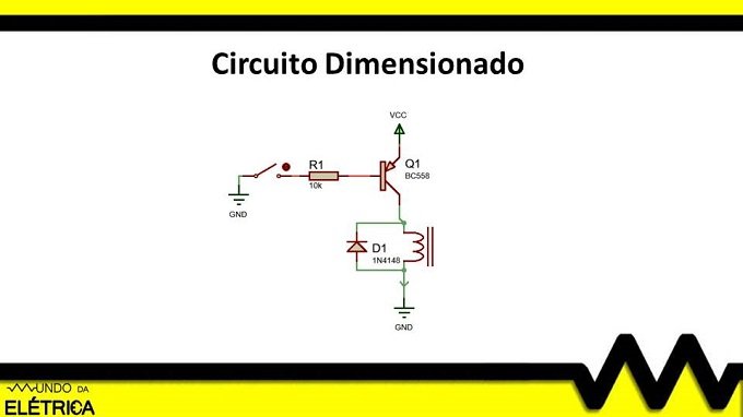 Exemplo do diagrama elétrico do transistor PNP