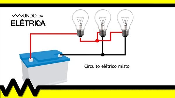 Ligação de três carga em um circuito misto.