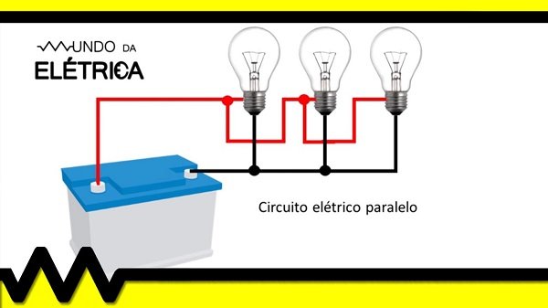 Ligação de três lâmpada em paralelo.
