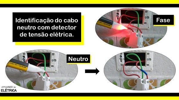 O cabo neutro deve se marcado para esquece.