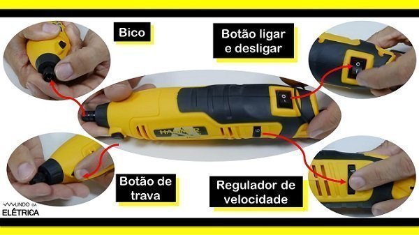 Parece uma furadeira, mas não pode se usada como furadeira.