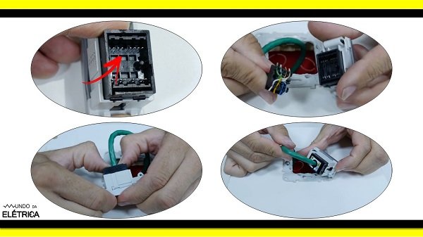 O nosso modelo de tomada RJ45 não precisa desencapar os fios.