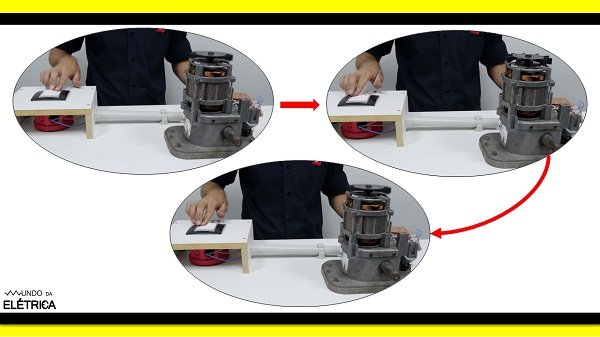 Sempre deligue o motor para mudar a rotação do motor.