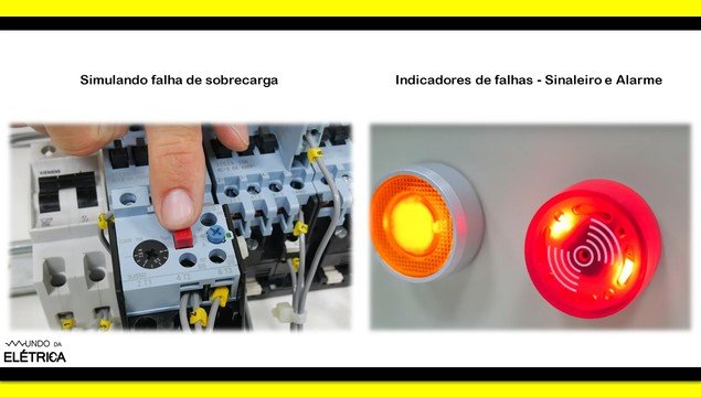Simulando falha no relé de sobrecarga.