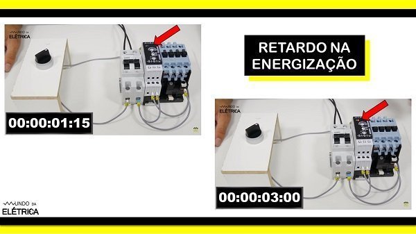 Somente após 3 segundos que o nosso contator é acionado.