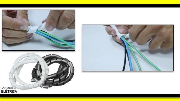 Organizador de cabos espiral talvez seja a forma mais fácil e rápida de organizar cabos.