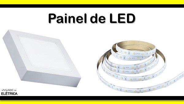 Tipos de luminárias, placa de LED.