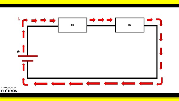 Veja como é um circuito em série