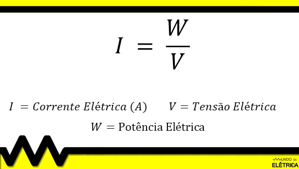 Fórmula de cálculo de corrente.