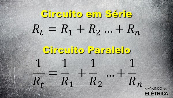 Veja essas fórmulas para os dois tipos de circuito.