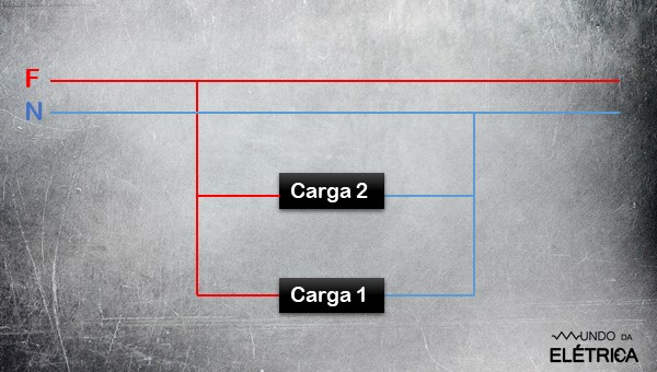 Como é o esquema de um circuito paralelo?