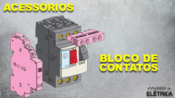 Bloco de contatos para disjuntor motor.