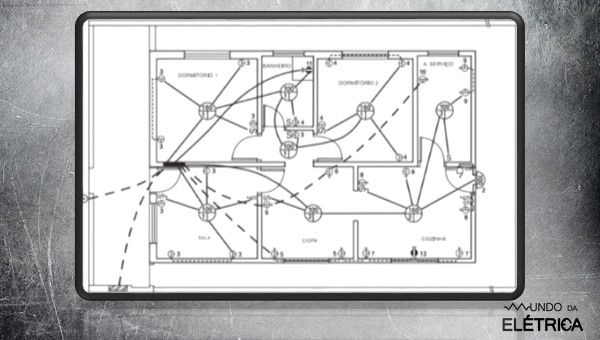 Exemplo de um diagrama unifilar na planta arquitetônica!