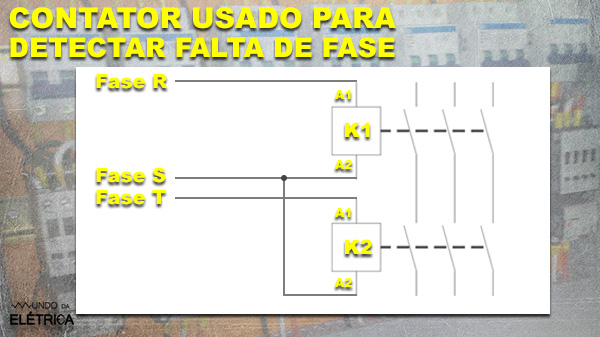 Usando contator como relé falta de fase.